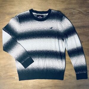 Hollister Men's Sweater Size M Striped Crew Neck Long‎ Sleeve Pullover